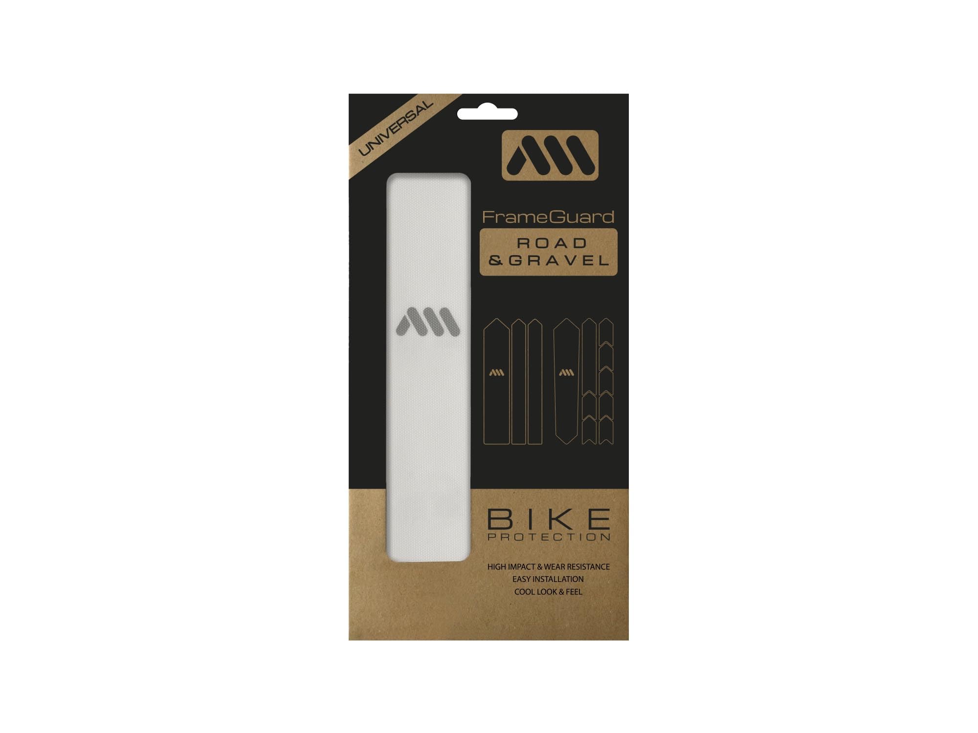 All Mountain Style AMS Frame Guard Gravel/Road - Protects Your Bike from Scratches and dings, Clear/Silver