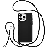 ZTOFERA for iPhone 14 Pro Case with Strap,Crossbody Phone Case with Adjustable Neck Shoulder Lanyard,Soft Silicone Shockproof Protective Phone Cover for iPhone 14 Pro 6.1 inch-Black