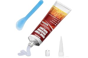 WANJAO 482°F High Temp Silicone Sealant, High Heat Silicone Sealant Heat Resistant Glue Insulation and Waterproofing Quick Drying Special Adhesive for Ovens Grill Microwave, Transparent, 100ml
