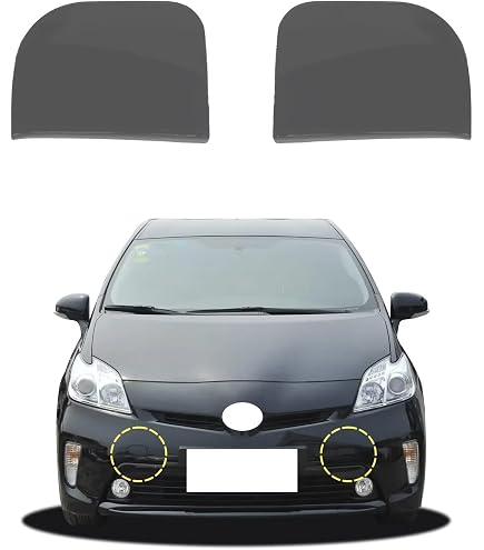 thumbnail image 2 of Pair Front Bumper Tow Hook Eye Cap Covers For 2010-2011 Toyota Prius – Left & Right – Black 2 of 5