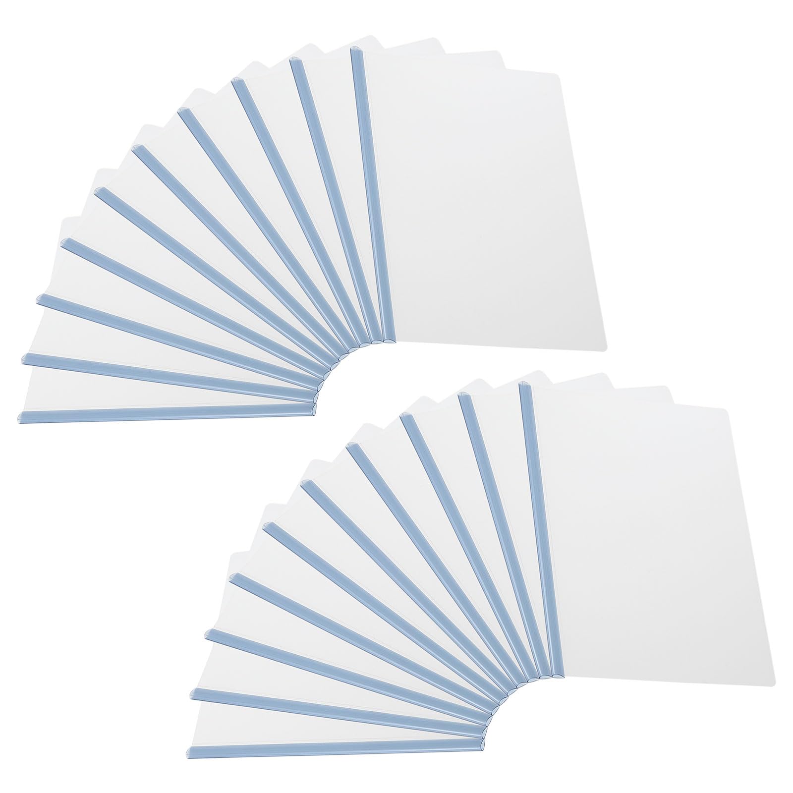 PATIKIL Clear Report Covers with Sliding Bars, 20 Pcs 8 mm Slide-Grip Resume Cover 50 Sheets Capacity, A4 Presentation Folders for File, Blue