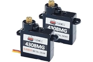 DYSRC GOTECK 2PCS 4.3g Mini Servo, Micro Full Metal Gear Digital Servo,for RC Car Model Boat Fixed-Wing Helicopter Airplane Robot Toy