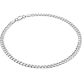 KISPER Solid 925 Sterling Silver Ankle Bracelets for Women, Waterproof Tarnish Resistant Anklets, Curb/Rope/Figaro/Mariner Chain, 9, 10, 11 Inch