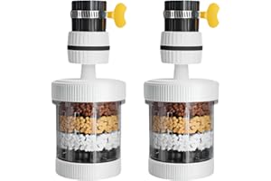 CBTLYSK 2 Sets Faucet Mount Filter, Faucet Water Filter Kitchen Faucet Filtration Activated Carbon Remove Chlorine Fluoride Heavy Metals Hard Water (White)