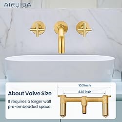Airuida Solid Brass Widespread Wall Mount Bathroom