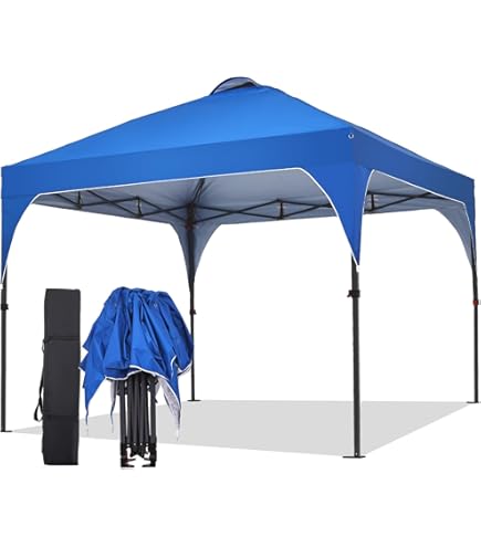 GarveeLife Tienda De Campaña Desplegable De 10 X 10 Pies, Toldo Comercial Portátil Resistente Con Bolsa De Transporte Con Ruedas, 4 Bolsas De Arena, Protección UV, Toldo Instantáneo A Prueba De