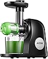 Juicer Machines, Aicok Slow Masticating Juicer Extractor Easy to Clean, Quiet Motor & Reverse Function, BPA-Free, Cold Press Juicer with Brush, Juice Recipes for Vegetables and Fruits, Classic Black