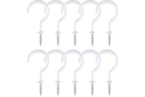 TUPARKA 10 Pcs 2 Inches Ceiling Hooks Heavy Duty Plant Hooks Screw Hook for Bathroom Kitchen Garden Ceiling Hanging,White