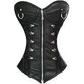 luvsecretlingerie Heavy Duty 24 Double Steel Boned Waist Training Genuine Leather Overbust Tight Shaper Corset #1217-LE