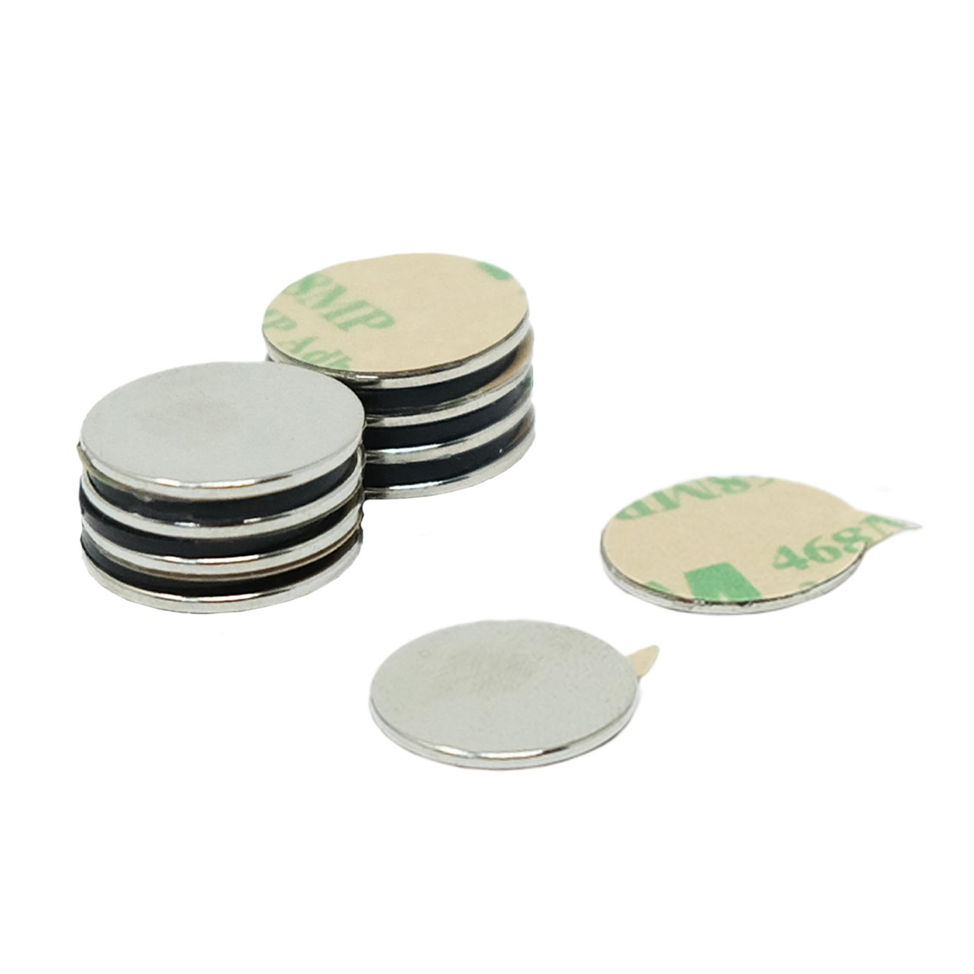 Adhesive N42 Neodymium Magnet for Arts, Crafts, Model Making, DIY, Hobbies, Office and Home - 15mm dia x 1mm - 1.1kg Pull - North - Pack of 100