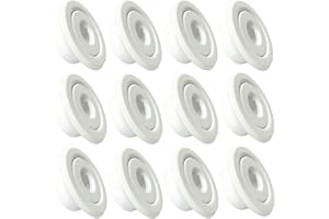 Happy Tree (12 Pack) 1/2" IPS Fire Sprinkler Head Escutcheon Plate 3/4" Adjustment Range Recessed Two Piece Rosette Cover Trim Ring White Fire Sprinkler Covers for Ceiling
