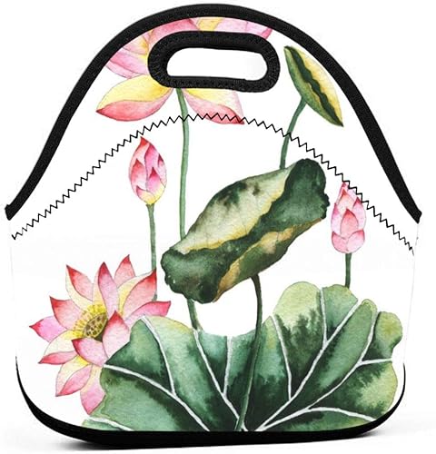 Amazon Co Jp ランチバッグ トートバック 保冷バッグ 蓮 葉 水墨画 花 上品 買い物バッグ 保温 お弁当袋 防水 花火大会 花見 運動会 通勤 通学用 食品収納 洗える 手提げ シューズ バッグ