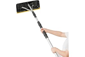 DORTALA 21FT Telescoping Snow Roof Rake Large Poly Blade Aluminum Tube Non-Slip Handle