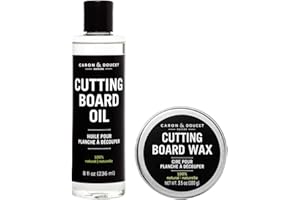 Caron & Doucet - Vegan Cutting Board & Butcher Block Conditioning Oil & Wood Finishing Wax Bundle | 100% Coconut Oil, Best fo