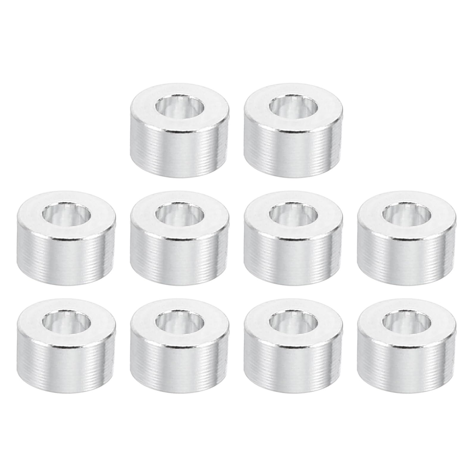 PATIKIL M3 Aluminum Spacers, 10 Pcs Metal Spacer Aluminum 3.1mm ID x 10mm OD x 2.5mm L Aluminum Spacer Screw Standoff Round for M3 Screw Bolts
