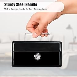 KYODOLED Cash Box with Key,Small Safe Lock Box with