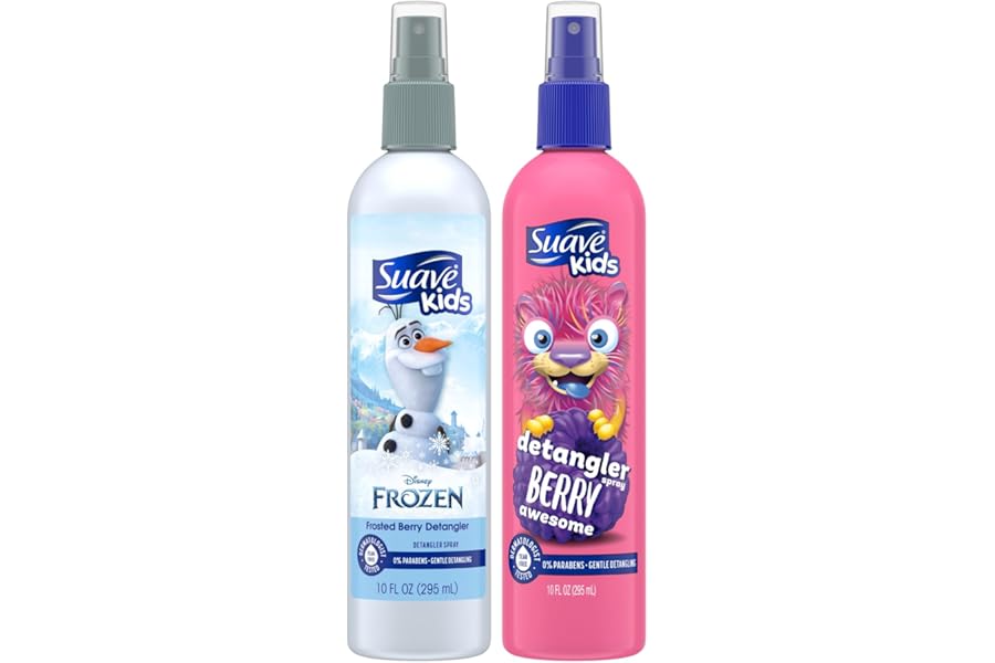 Suave Detangler Spray for Kids Variety 2-Pack – Berry Awesome & Frozen Frosted Berry, Detangling Spray for Kids Hair, Curly, Wavy & Straight, 10 Oz Ea