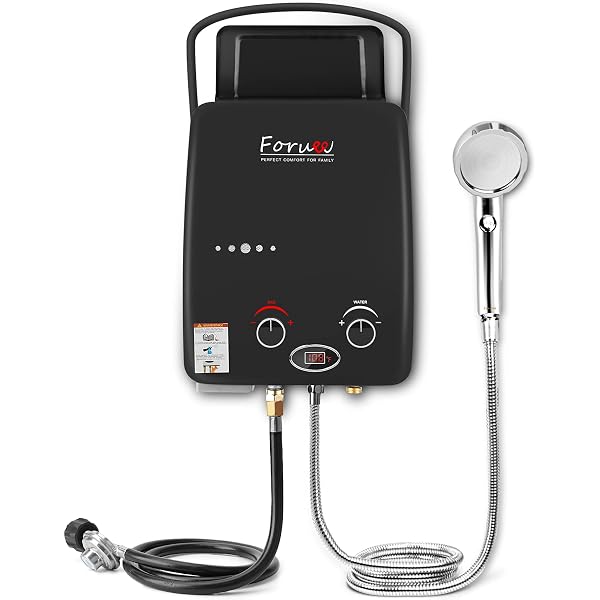 Portable Propane Tankless Water Heater, 1.32GPM/5Litre Capacity, 6-IN-1  Multiple Protection, 7 More Usage Scenarios, Low Pressure Startup, Black -  Amazon.com