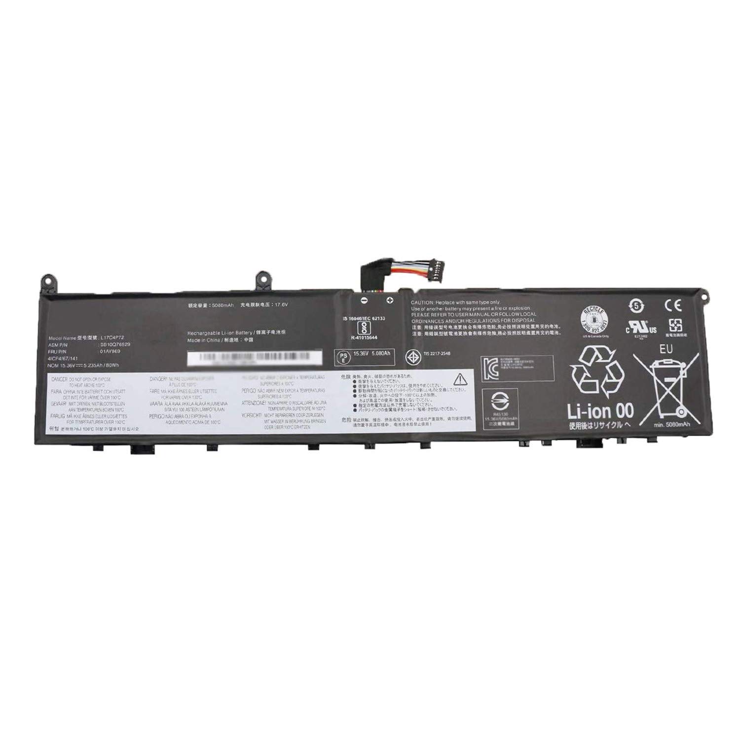 01AY969 L17C4P72 SB10Q76929 SB10Q76928 01AY968 L17M4P72 L18M4P71 SB10S57317 01YU911 Laptop Battery Replacement for Lenovo ThinkPad P1 X1 Extreme 1st Gen 2018 2nd Gen 2019 Series(15.36V 80Wh 5235mAh)
