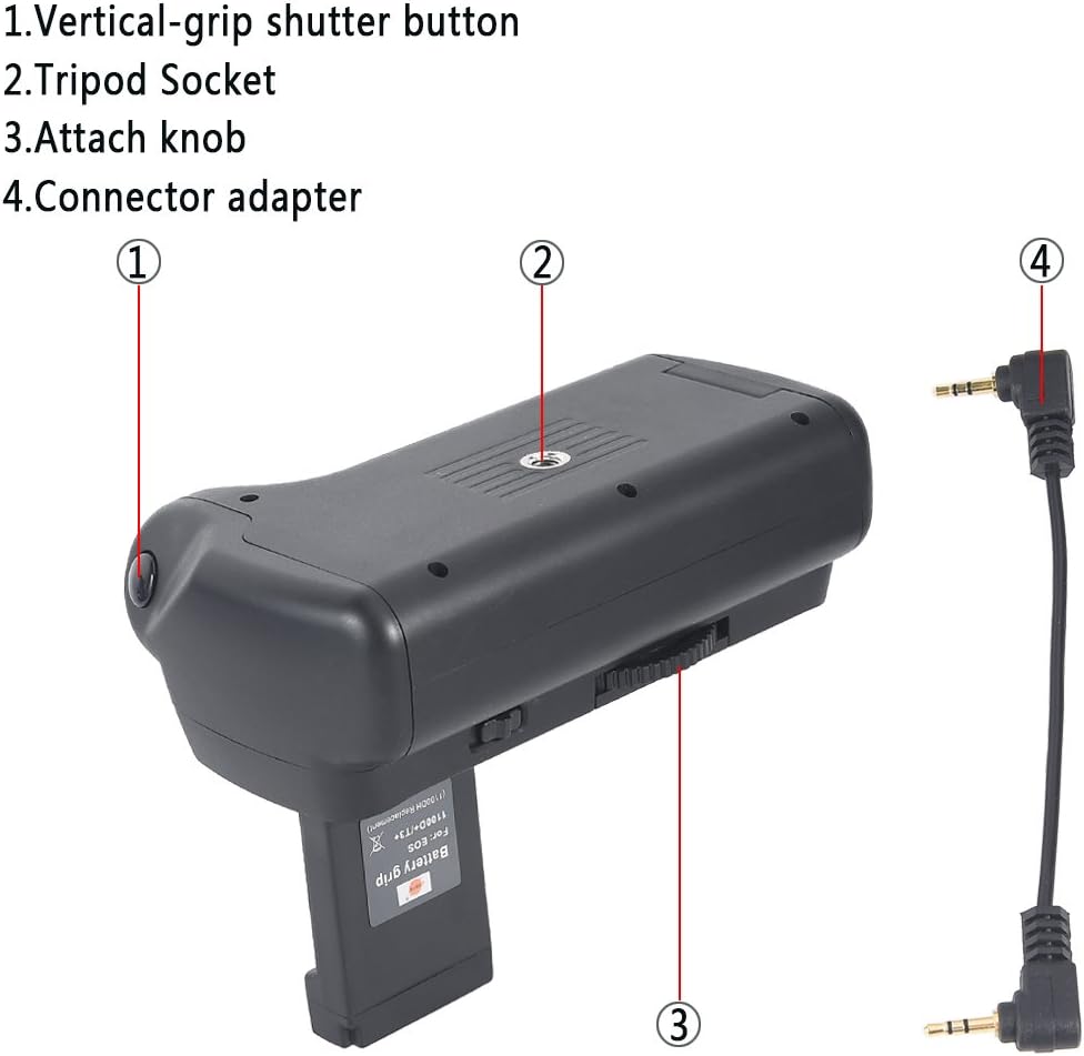 DSTE® Pro IR Remote 1100D Vertical Battery Grip for Canon EOS 1100D Rebel T3 SLR Digital Camera as LP-E10 - Image 4