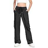 HASMES Girls Cargo Pants Kids Lightweight Hiking Pants Water Resistant Joggers with Pockets 7-15Y
