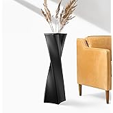 Black Tall Floor Vase 27.5in Resin Black Heart Shaped Vases Perfect for Dry or Faux Flowers Entryway Large Decorative Standing Vase for Living Room Home Corner Indoor Office
