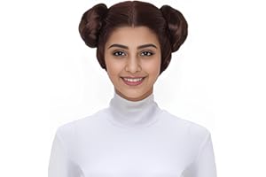 Yan Dream Women Girl's Center Party Short Brown Princess Hair Cosplay Costume Halloween Anime Wig with Bun