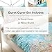 Vaulia Lightweight Microfiber Duvet Cover Set, Vintage Flower Pattern Design - Queen Size