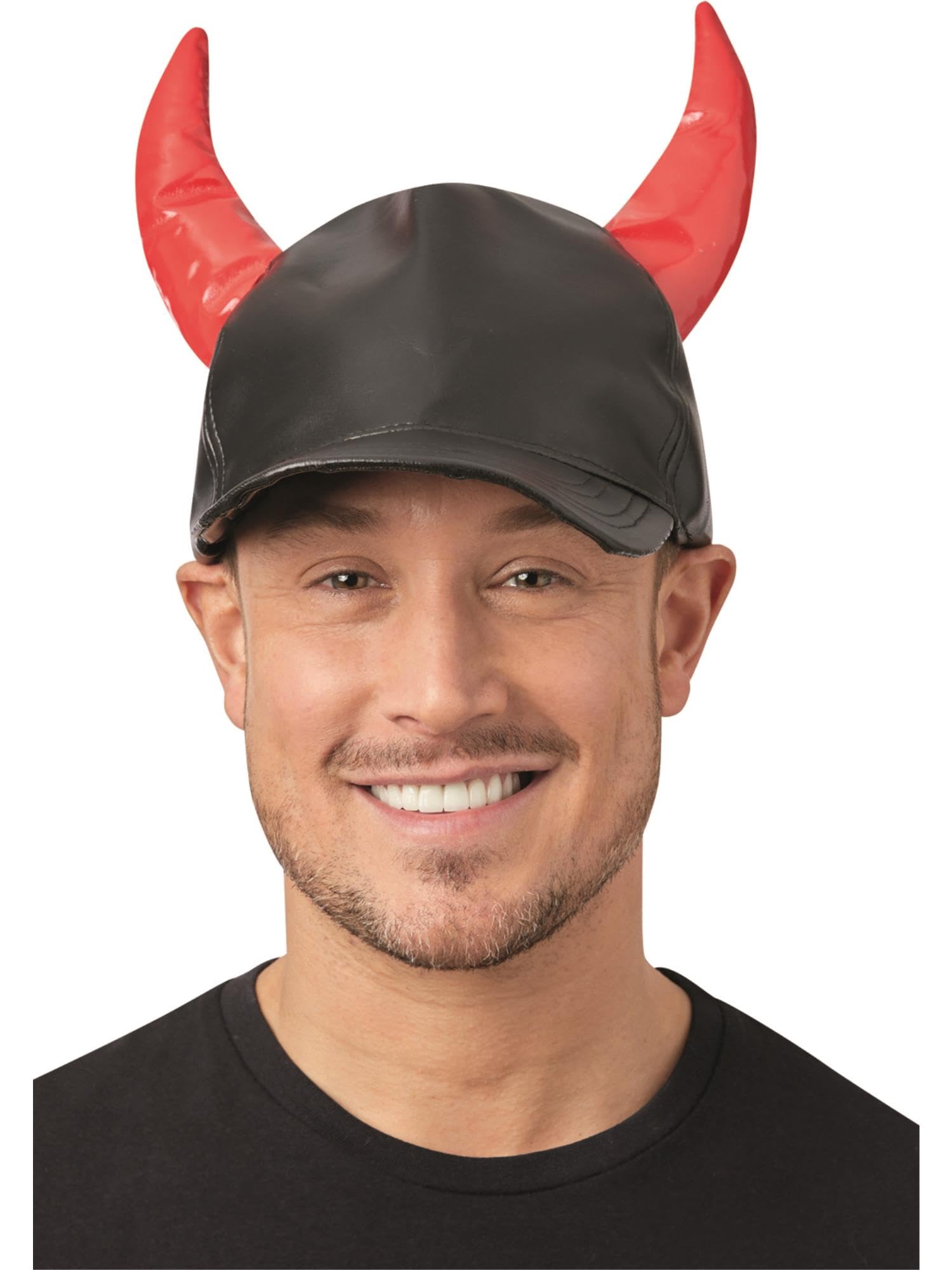 Smiffys Devil Cap, with Horns, Halloween Fancy Dress Accessory, Devil Dress Up Hats
