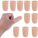 10pcs Finger Sleeve Protectors, Silicone Rubber Gel Thumb Tips Support Bandages Guard Cover Reusable Fingertips Splint Protec