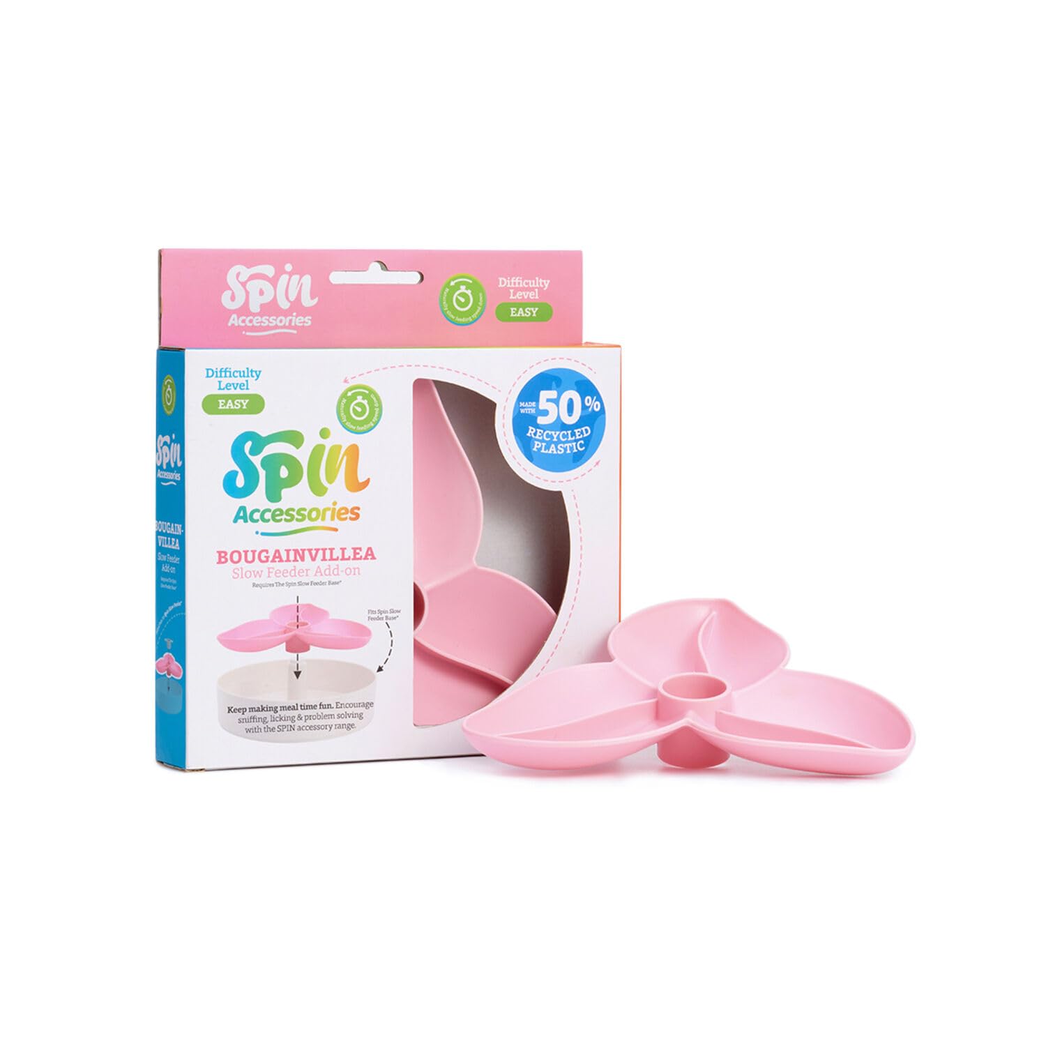 PetDreamHouse SPIN Accessories Bougainvillea with BPA-Free 50% Recycled Plastic (PCR)- Economic Replacement Interactive Feeder Accessories, Baby Pink — image 1