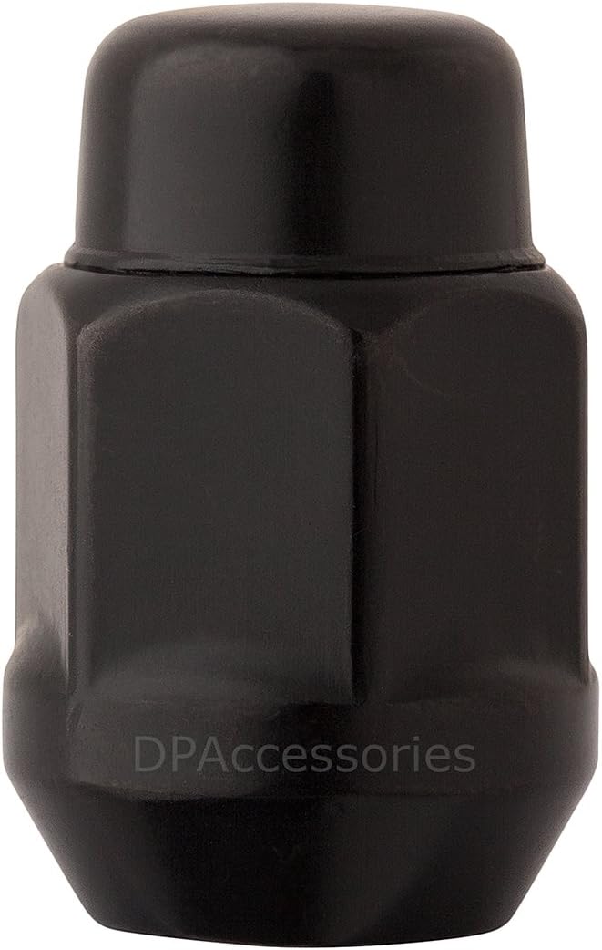 DPAccessories LCB3C6HE2BK04001 One (1) Black 12x1.5 Closed End Bulge Acorn Lug Nut - Cone Seat - 13/16" Hex Wheel Lug Nut