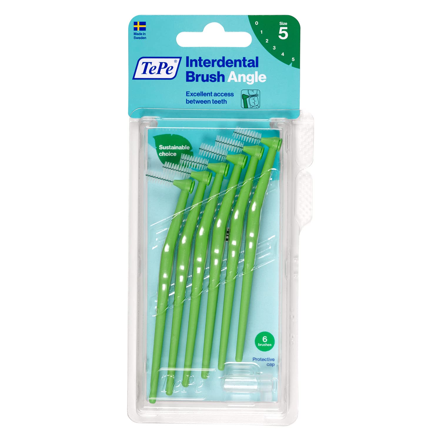 TePe interdental brushes Angle green, 0.8 mm, 6 pieces