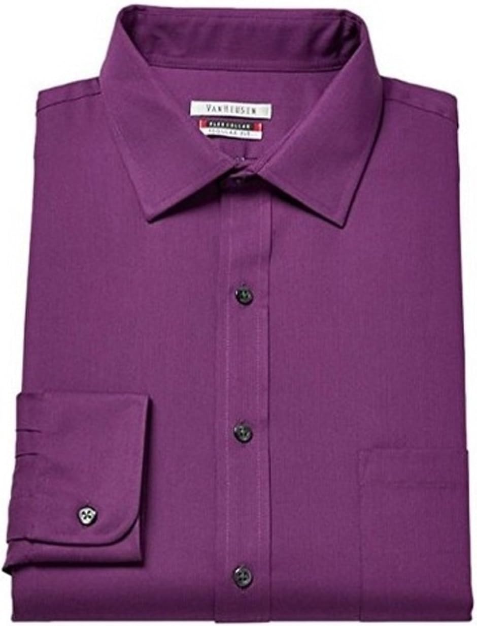 Van Heusen Men's Flex Collar RegularFit Long Sleeve Pincord Dress