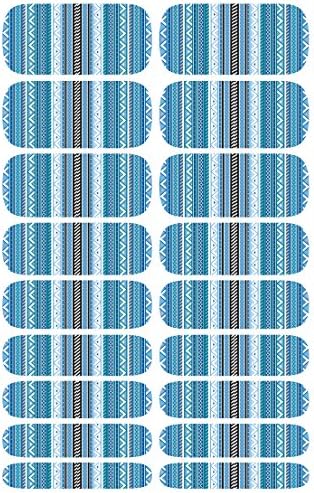 Wrap-em Nails Aztec Blue Vinyl Nail Wraps