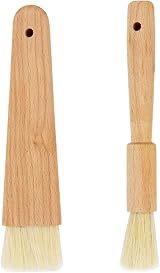AMYXIYUAN 2Pcs Multifunctional Wooden Food Oil Brush for Baking BBQ Cooking view 1