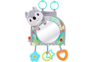 Koty Infant Car Seat Toy - Kick and Play Activity Center with Mirror, Teether and Crinkle Paper, Fun Travel Baby Toy for Rear Car Seat, Easier Drive with Newborns, Babies