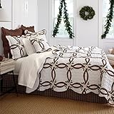 Brylanehome Holly Christmas Quilt Set (Ecru Red,King)