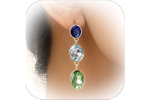 FRODETE Long Crystal Earrings for Women Boho Crystal Dangle Earrings Tear Drop Earrings Irregular Geometric Dangle Earrings Jewelry Gifts for women