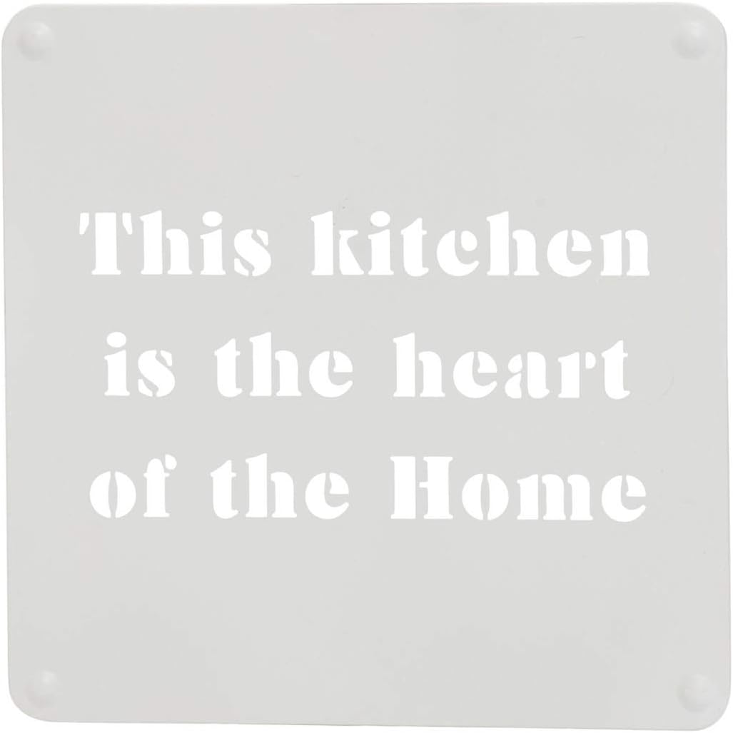 Foreside Home and Garden Foreside Home & Garden 10 inch Diameter This Kitchen is The Heart White Laser Cut Decorative Metal Wall Sign