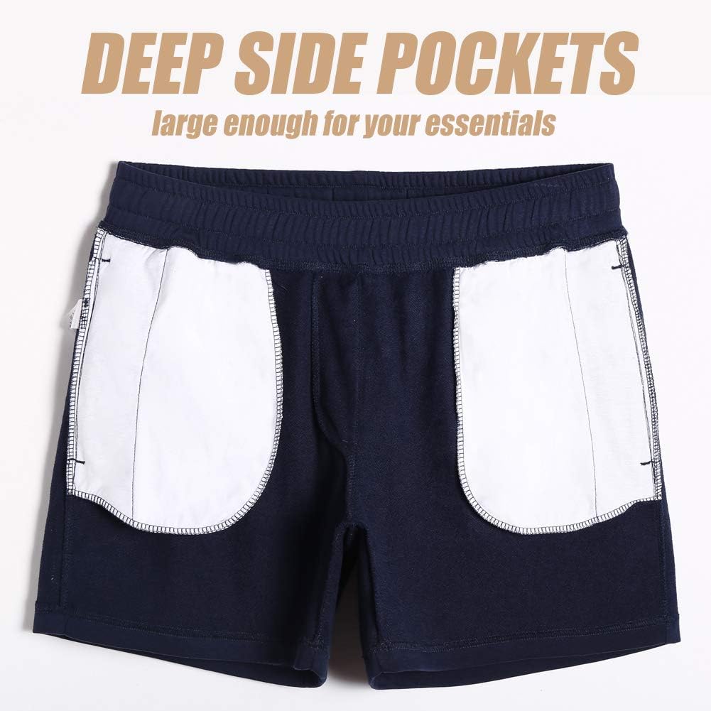 MaaMgic Mens Athletic Gym Shorts 5.5" Elastic Waist Casual Pajama Pocket Jogger Men Workout Short Pants at  Men’s Clothing store