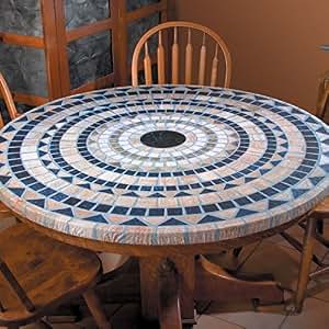 Amazon.com: Elasticized Mosaic Table Cover 48 in Vesuvius ...