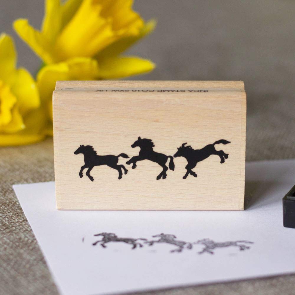 Art Stamps Dancing Horses Animal Stamp,Black