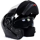 Milwaukee Helmets MPH9815DOT Breeze Gloss Black Advanced Motorcycle Modular Helmet Biker w/ Drop Down Visor