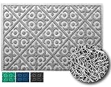 Welcome Mat Gray 24 x 36 Doormat for Indoor and Outdoor Front Door Low Profile Inside Rug Outside Mat Waterproof Easy Clean Entrance Rug