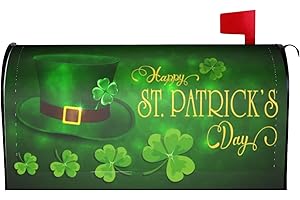 SWEETSHOW St Patricks Day Mailbox Covers Magnetic 21" X 18" Lucky Shamrocks Clover Mailbox Standard Size Mailbox Wraps Waterproof Post Letter Box Cover Christmas Decorations for Garden Outdoor