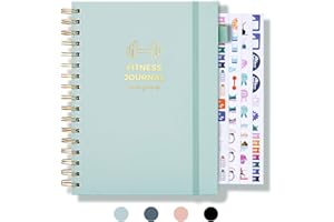 WISEFINE Fitness Journal for Women and Men, 8.8" x 6.6", Workout Log Sprial Book Planner for Tracking Progress and Achieving Your Wellness Goals, Mintgreen