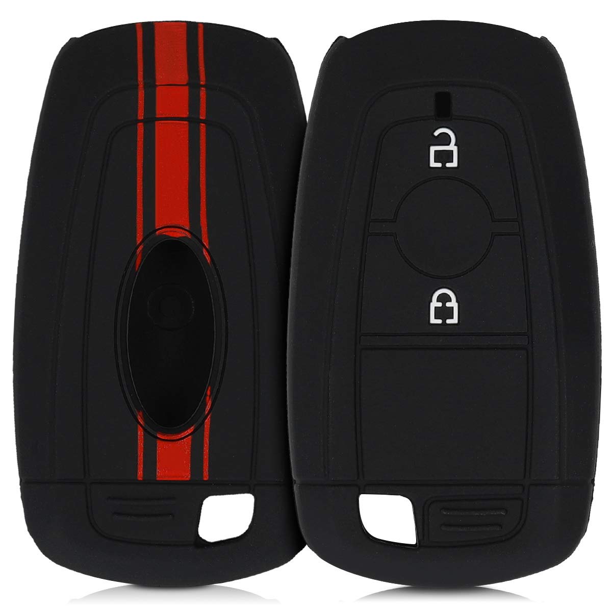 kwmobile Silicone Key Fob Cover Compatible with Ford 2 Button Car Key Keyless Go