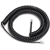 Uvital 16FT Long Phone Cord for Landline(Coiled Length 2FT), 1 Pack Black | Telephone Handset Cord Compatible with Cisco 6900 &amp; 7800 &amp; 7900 &amp; 8800 &amp; 8900 Series IP Phones