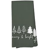 VRW Green Winter Christmas Trees Dish Towels, Kitchen & Bathroom Decorations, Christmas Gifts, 16x24